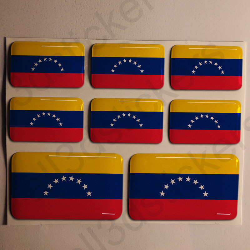 All3DStickers Sticker Venezuela Resin 3D Emblem Venezuela Domed Flag
