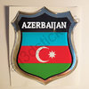 Autocollant Azerbaïdjan  Emblème Drapeau Résine 3D Relief
