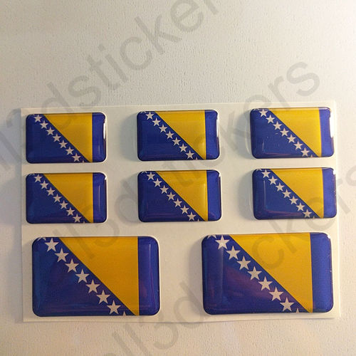 Stickers Resin Domed Flag Bosnia and Herzegovina 3D