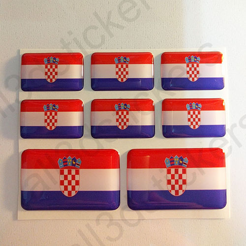 Stickers Resin Domed Flag Croatia 3D