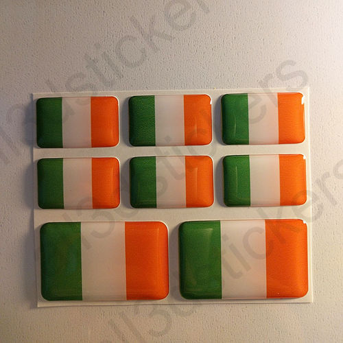 Stickers Resin Domed Flag Ireland 3D