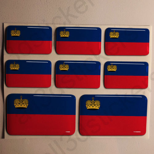 3D Kfz-Aufkleber Flagge Liechtenstein Fahne