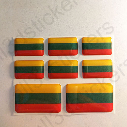 Stickers Resin Domed Flag Lithuania 3D