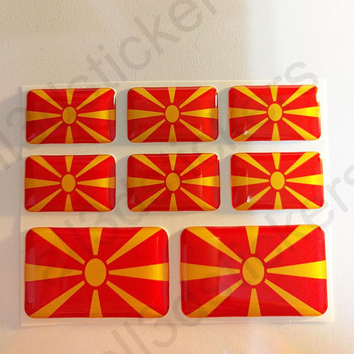 3D Kfz-Aufkleber Flagge Mazedonien Fahne