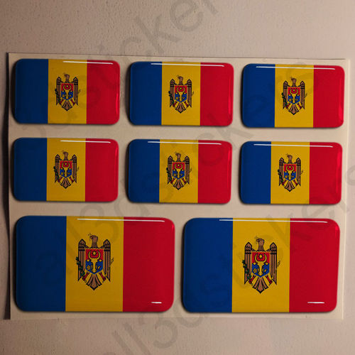 Stickers Resin Domed Flag Moldova 3D
