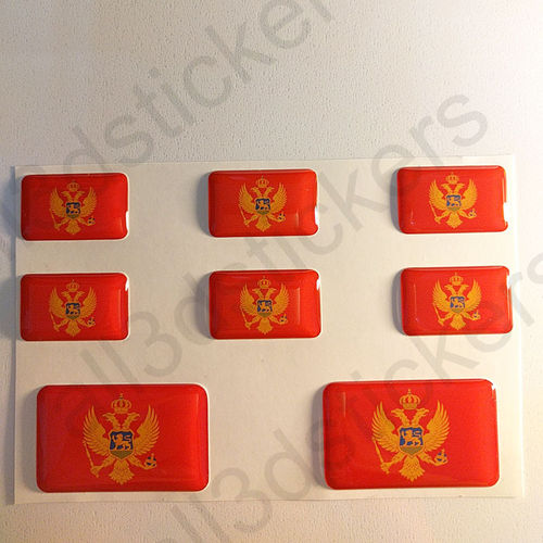 3D Kfz-Aufkleber Flagge Montenegro Fahne