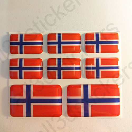 Pegatinas Relieve Bandera Noruega 3D