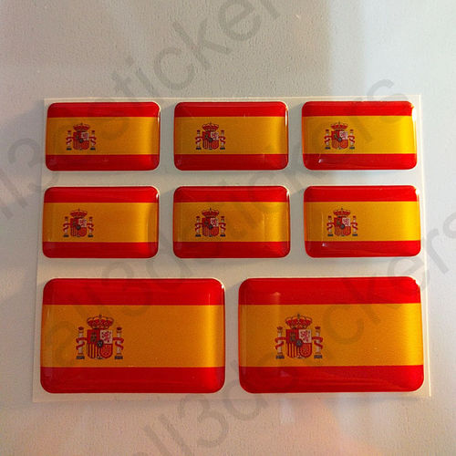Stickers Resin Domed Flag Spain 3D