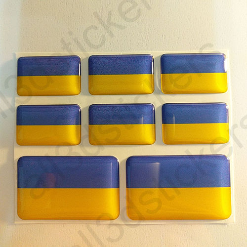 Stickers Resin Domed Flag Ukraine 3D