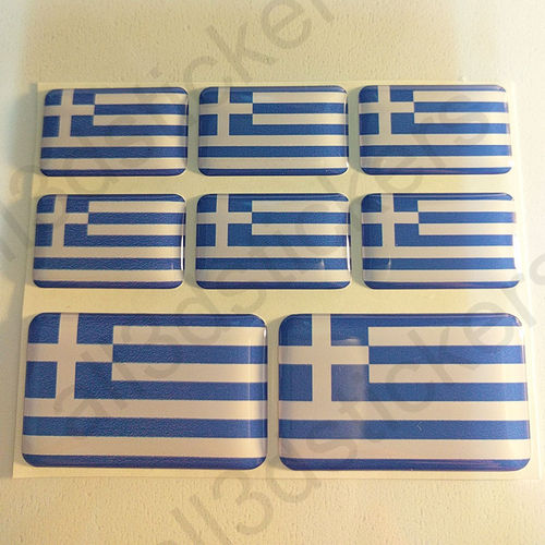 Stickers Resin Domed Flag Greece 3D