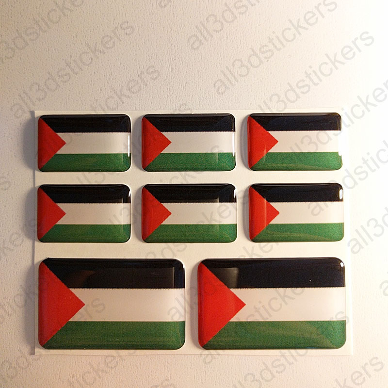 Adesivi Palestina Scudetto Palestina 3D Bandiera Resinato Adesivo Vinile 