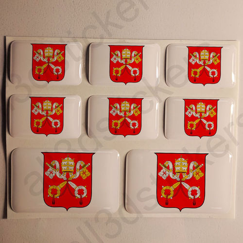 Stickers Resin Domed Coat of Arms Vatican City 3D