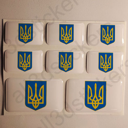 Stickers Resin Domed Coat of Arms Ukraine 3D