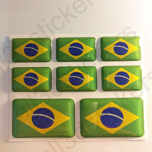 Pegatinas Relieve Bandera Brasil 3D
