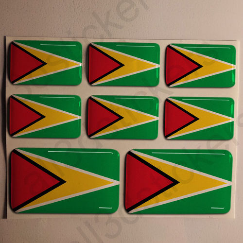 Pegatinas Relieve Bandera Guyana 3D