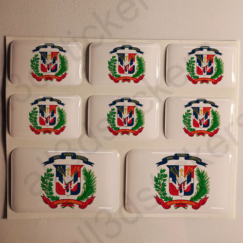 Pegatinas Relieve Republica Dominicana Escudo de Armas 3D