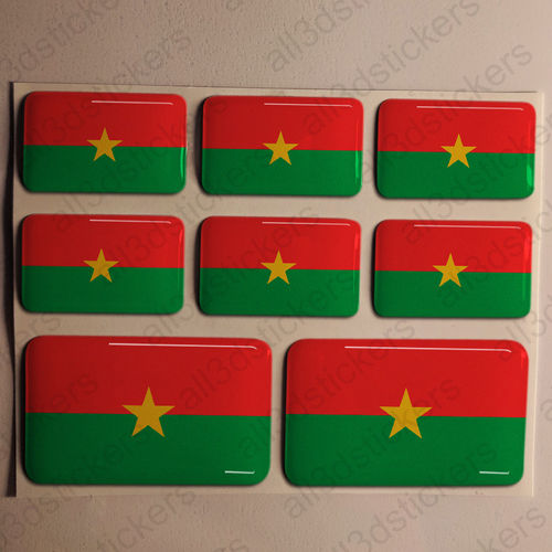 Autocollant Burkina Faso Drapeau Résine 3D Vinyle Adhésif - Relief