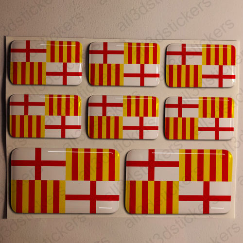 3D Kfz-Aufkleber Flagge Barcelona Stadt Fahne