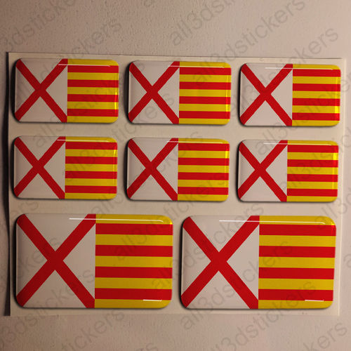 3D Kfz-Aufkleber Flagge Hospitalet de Llobregat Fahne