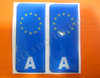 2 x 3D Sticker Resin Domed Euro AUSTRIA Number Plate Car Badge