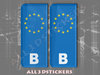 2 x 3D Sticker Resin Domed Euro BELGIUM Number Plate Car Badge