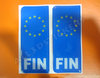 2 x 3D Sticker Resin Domed Euro FINLAND Number Plate Car Badge