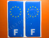 2 x 3D Sticker Resin Domed Euro FRANCE Number Plate Car Badge