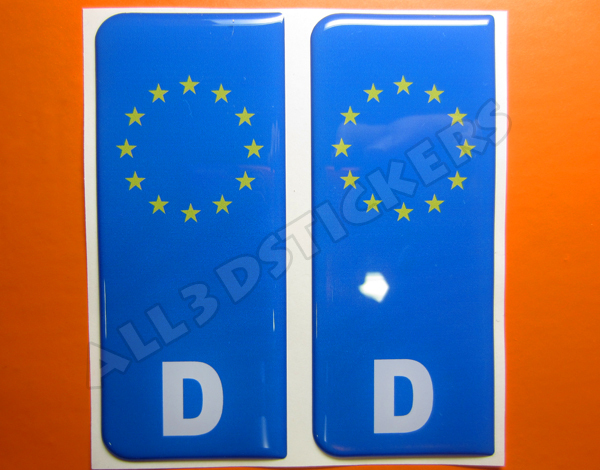 2 x 3D Gel Domed Stickers Decals German Number Plate Resin Seal Car Badge G 21