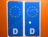 2 x 3D Sticker Resin Domed Euro GERMANY - DEUTSCHLAND Number Plate Car Badge