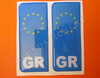 2 x 3D Sticker Resin Domed Euro GREECE Number Plate Car Badge