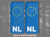 2 x 3D Sticker Resin Domed Euro NETHERLANDS Number Plate Car Badge