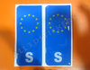2 x 3D Sticker Resin Domed Euro SWEDEN Number Plate Car Badge