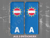 2 x 3D Sticker Resin Domed Euro AUSTRIA Number Plate with Flag Car Badge
