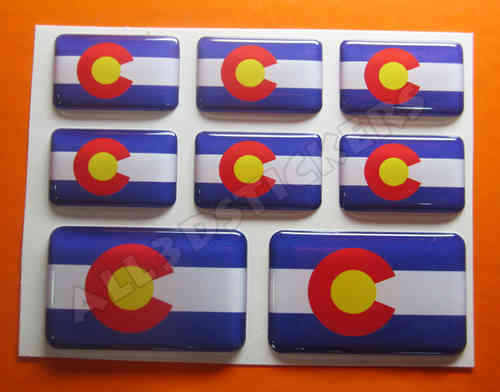 Pegatinas Relieve Bandera Colorado 3D