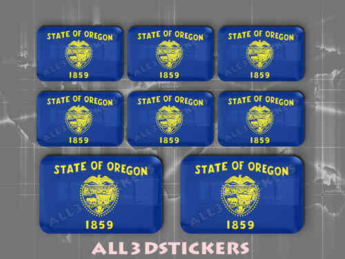 Pegatinas Relieve Bandera Oregon 3D
