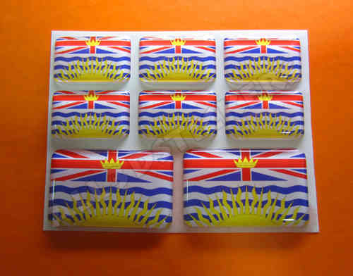 Autocollant Colombie Britannique Drapeau Résine 3D Vinyle Adhésif - Relief