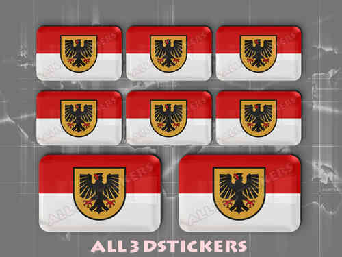 3D Kfz-Aufkleber Flagge Dortmund Fahne