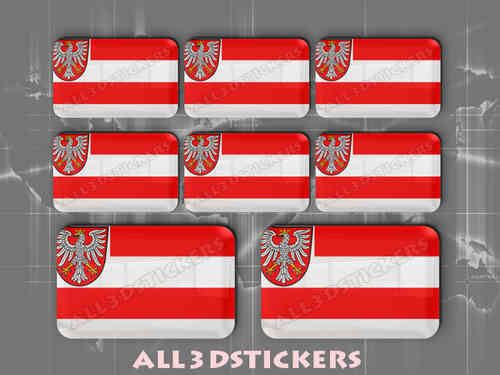 8 Pegatinas Bandera Frankfurt 3D