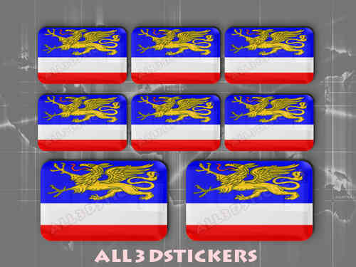 3D Kfz-Aufkleber Flagge Rostock Fahne