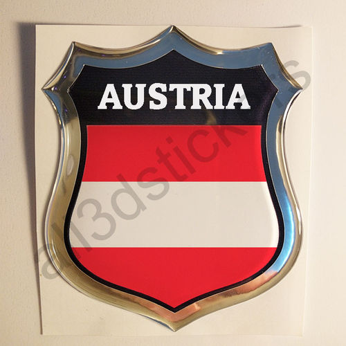 Pegatina Emblema Bandera Austria 3D