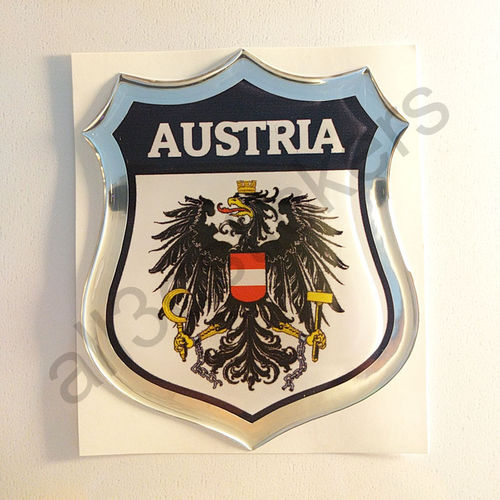 Autocollant Autriche Emblème Armoiries Résine 3D Relief