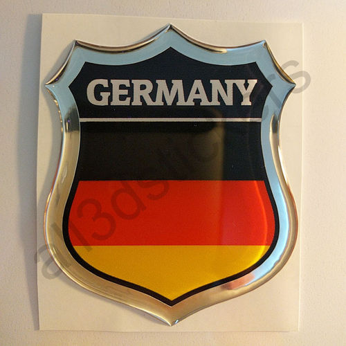 Pegatina Emblema Bandera Alemania 3D