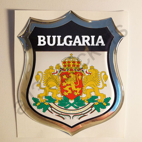 Autocollant Bulgarie Emblème Armoiries Résine 3D Relief