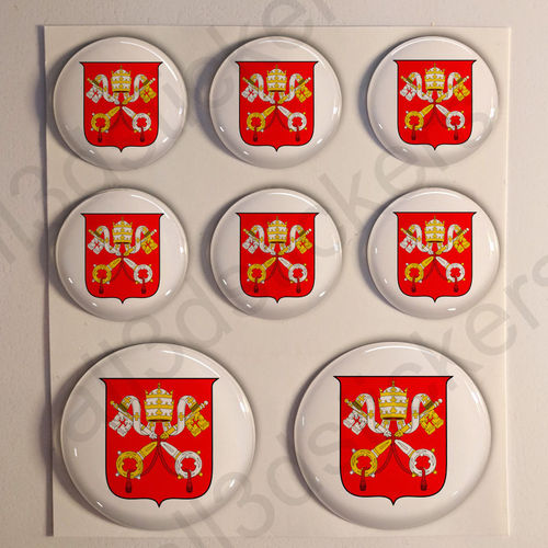 Round Stickers Coat of Arms Vatican City 3D