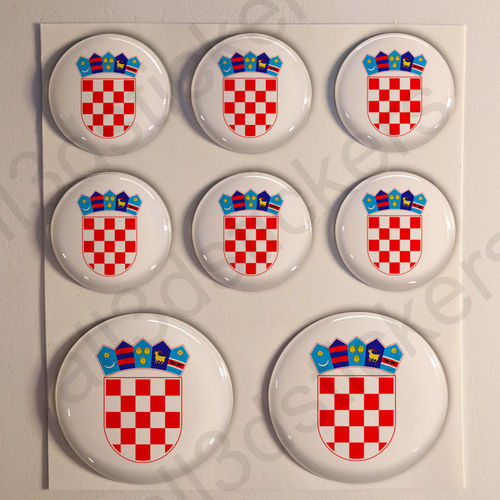 Pegatinas Redondas Croacia  Escudo de Armas 3D