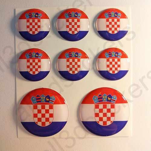 Pegatinas Redondas Bandera Croacia 3D