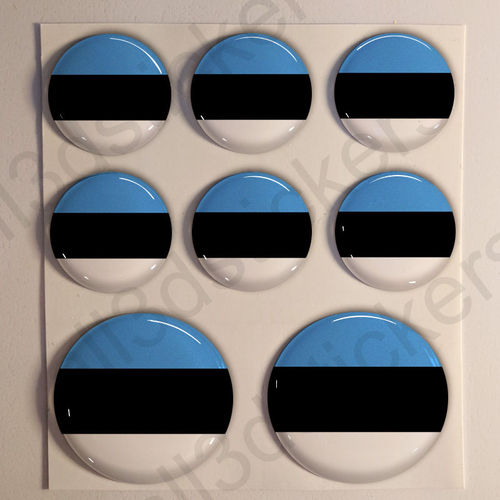 Pegatinas Redondas Bandera Estonia 3D