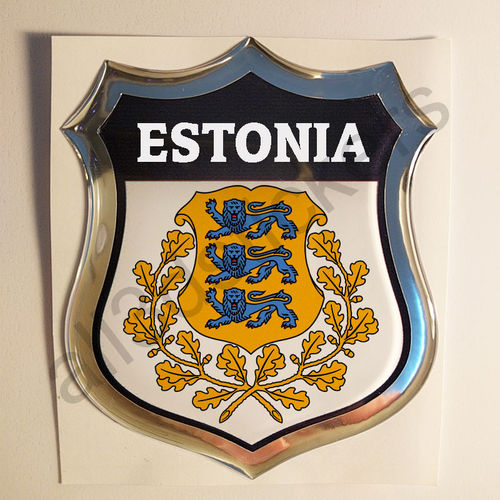 Pegatina Emblema Escudo de Armas Estonia 3D