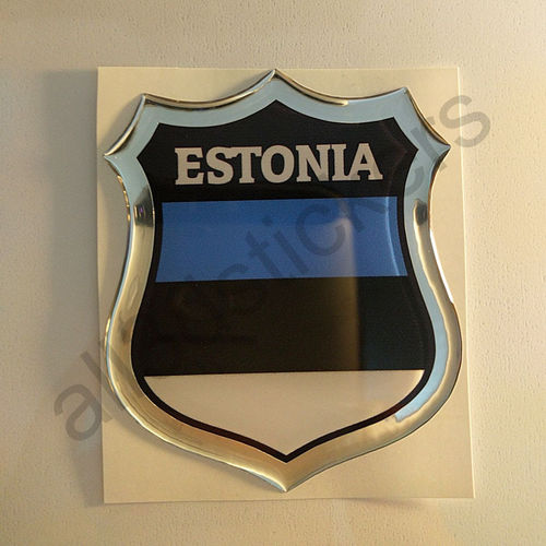 Pegatina Emblema Bandera Estonia 3D