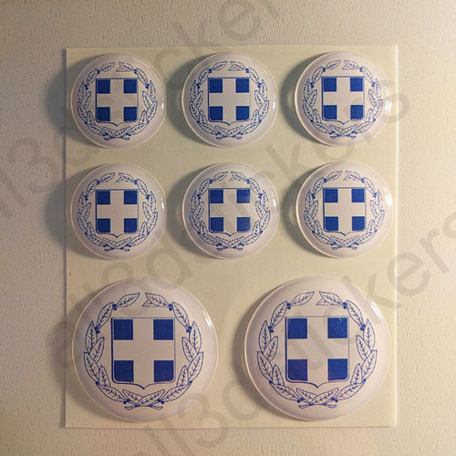 Round Stickers Coat of Arms Greece 3D